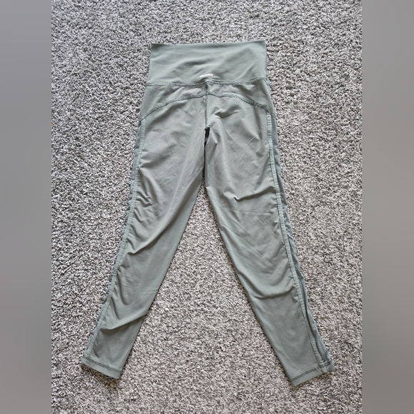 Aerie Chill Play Move Mesh Leggings Small Sage Green - Picture 3 of 7